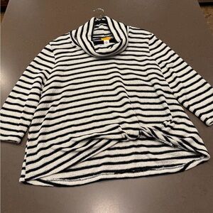 Ruby Rd. Striped Cowl Neck Sweater - XL